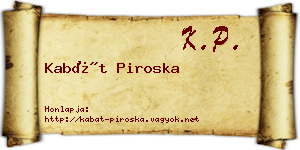 Kabát Piroska névjegykártya
